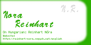 nora reinhart business card